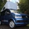 Calicap II for electric roof - Dark blue with 3 windows with zip-open front 